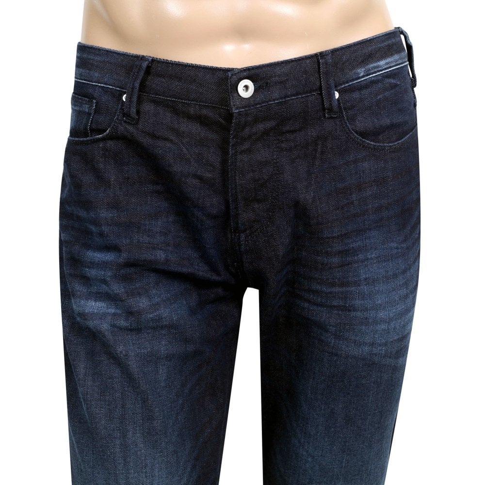 Emporio Armani J06 Mens Slim Fit Dark Blue Stretch Denim Jeans EAM8140