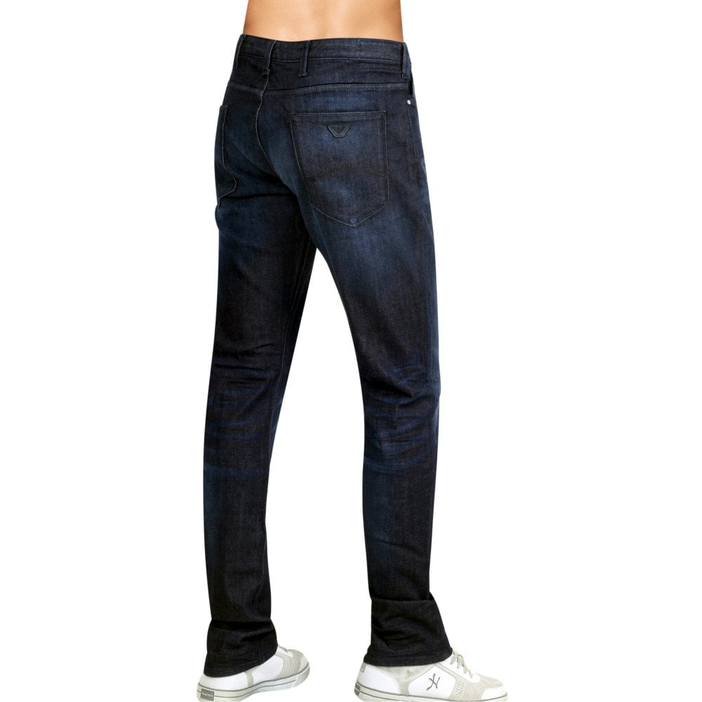 Emporio Armani J06 Mens Slim Fit Dark Blue Stretch Denim Jeans EAM8140