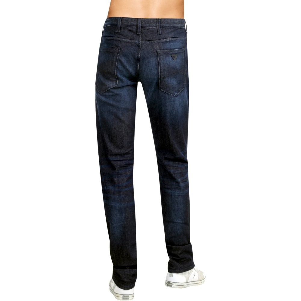 Emporio Armani J06 Mens Slim Fit Dark Blue Stretch Denim Jeans EAM8140