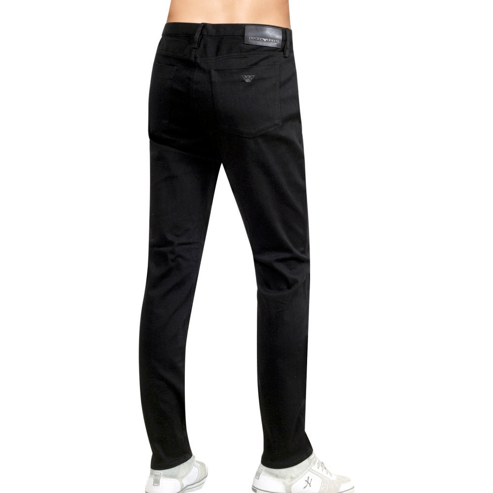 Emporio Armani Slim Fit J11 Mens Black Stretch Jeans EAM8142