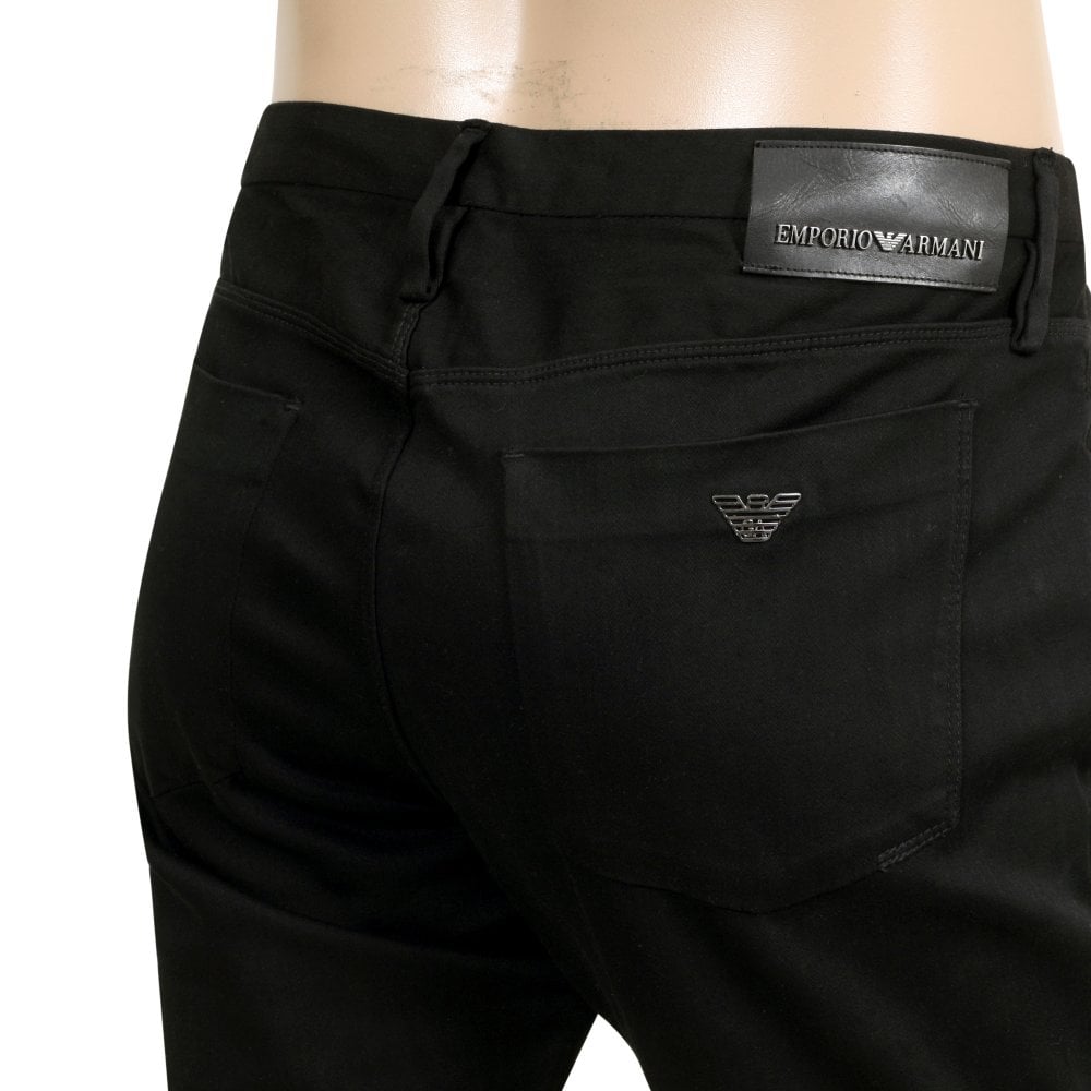 Emporio Armani Slim Fit J11 Mens Black Stretch Jeans EAM8142