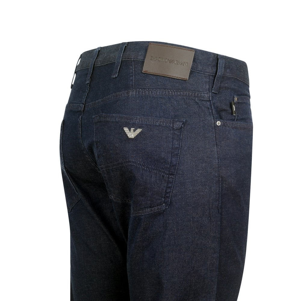 Emporio Armani J21 Mens Regular Fit Dark Blue Stretch Denim Jeans EAM9192