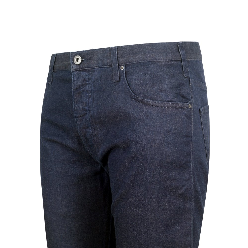 Emporio Armani J21 Mens Regular Fit Dark Blue Stretch Denim Jeans EAM9192