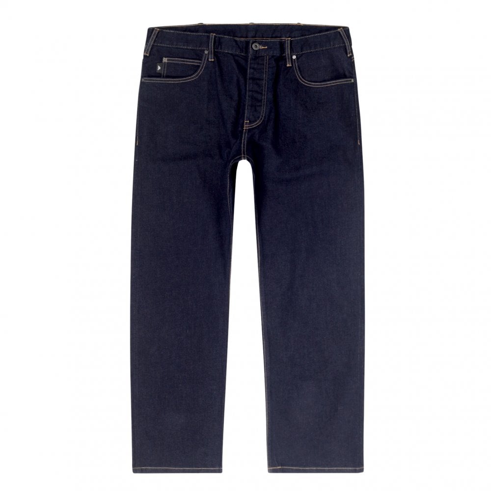 Emporio Armani J21 Mens Regular Fit Dark Blue Stretch Denim Jeans EAM8530