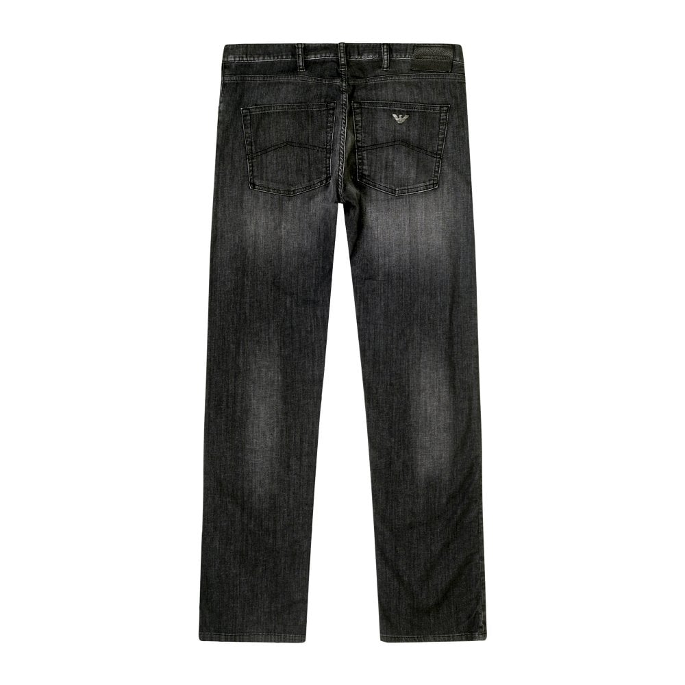 Emporio Armani J45 Mens Regular Fit Black Stretch Denim Jeans EAM9742