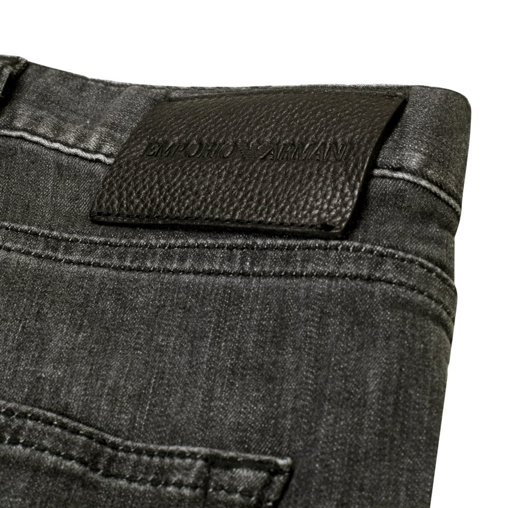 Emporio Armani J45 Mens Regular Fit Black Stretch Denim Jeans EAM9742