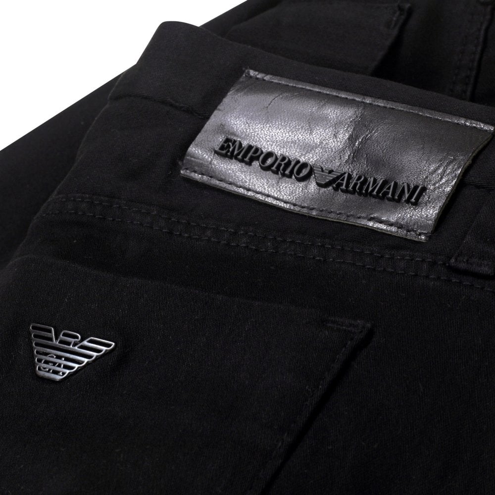 Emporio Armani J11 Mens Black Skinny  Fit Stretch Cotton Mix Jeans EAM8528