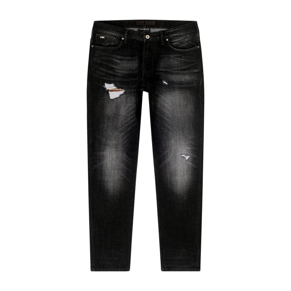 Emporio Armani J06 Mens Black Slim Fit Stretch Denim Jeans EAM9741