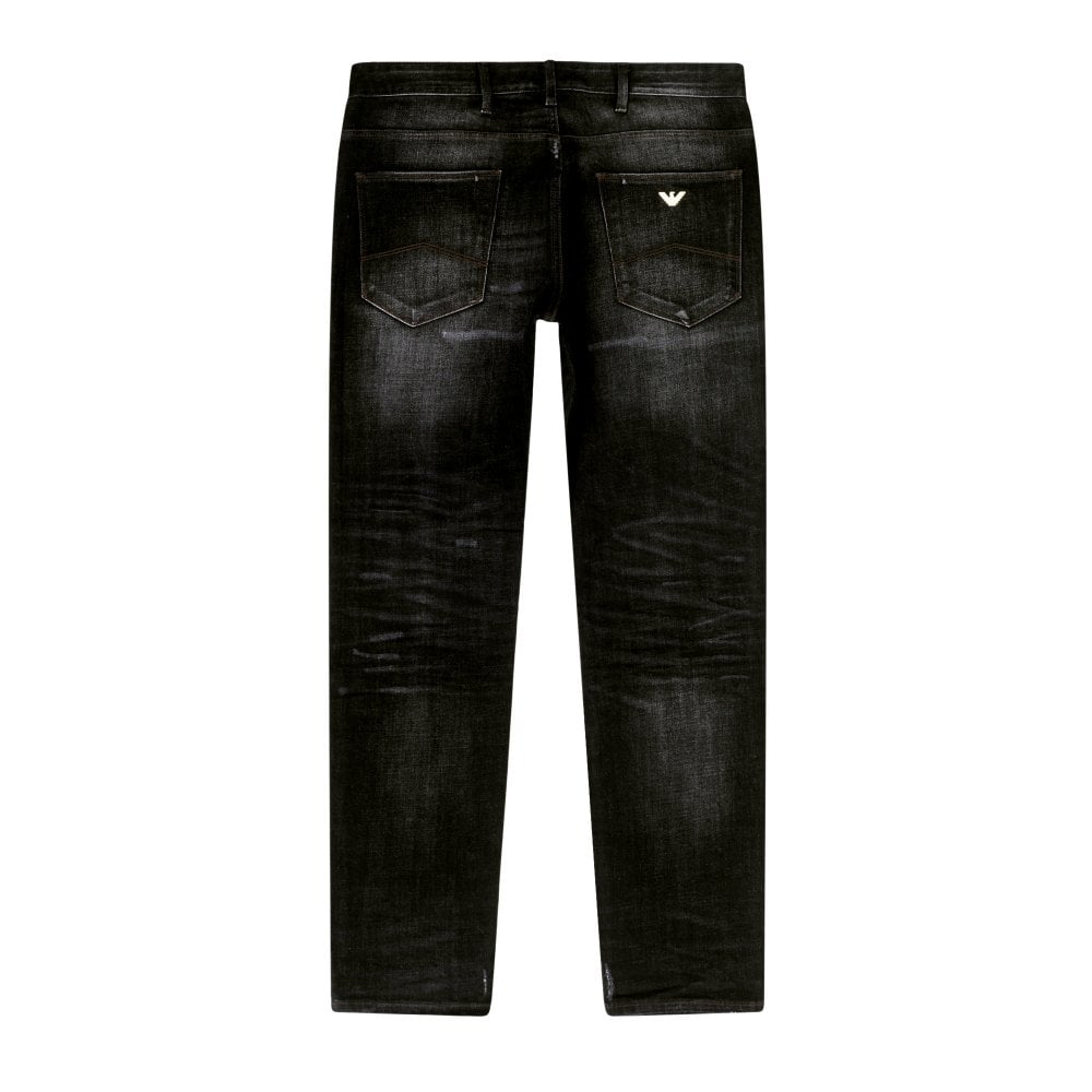Emporio Armani J06 Mens Black Slim Fit Stretch Denim Jeans EAM9741