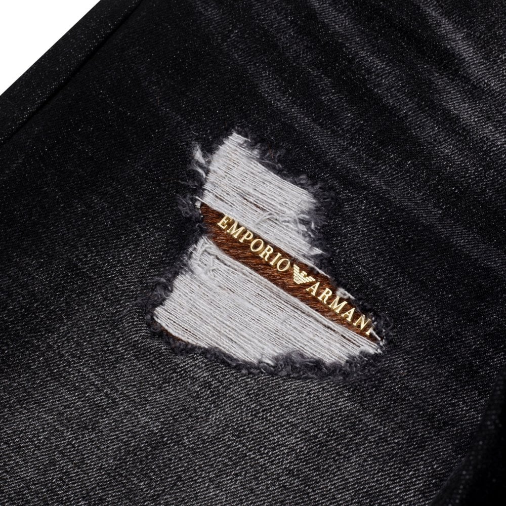 Emporio Armani J06 Mens Black Slim Fit Stretch Denim Jeans EAM9741