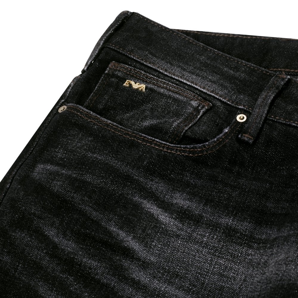Emporio Armani J06 Mens Black Slim Fit Stretch Denim Jeans EAM9741