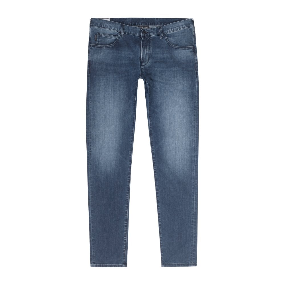 Emporio Armani J10 Mens Blue Extra Slim Fit Stretch Denim Jeans EAM10285