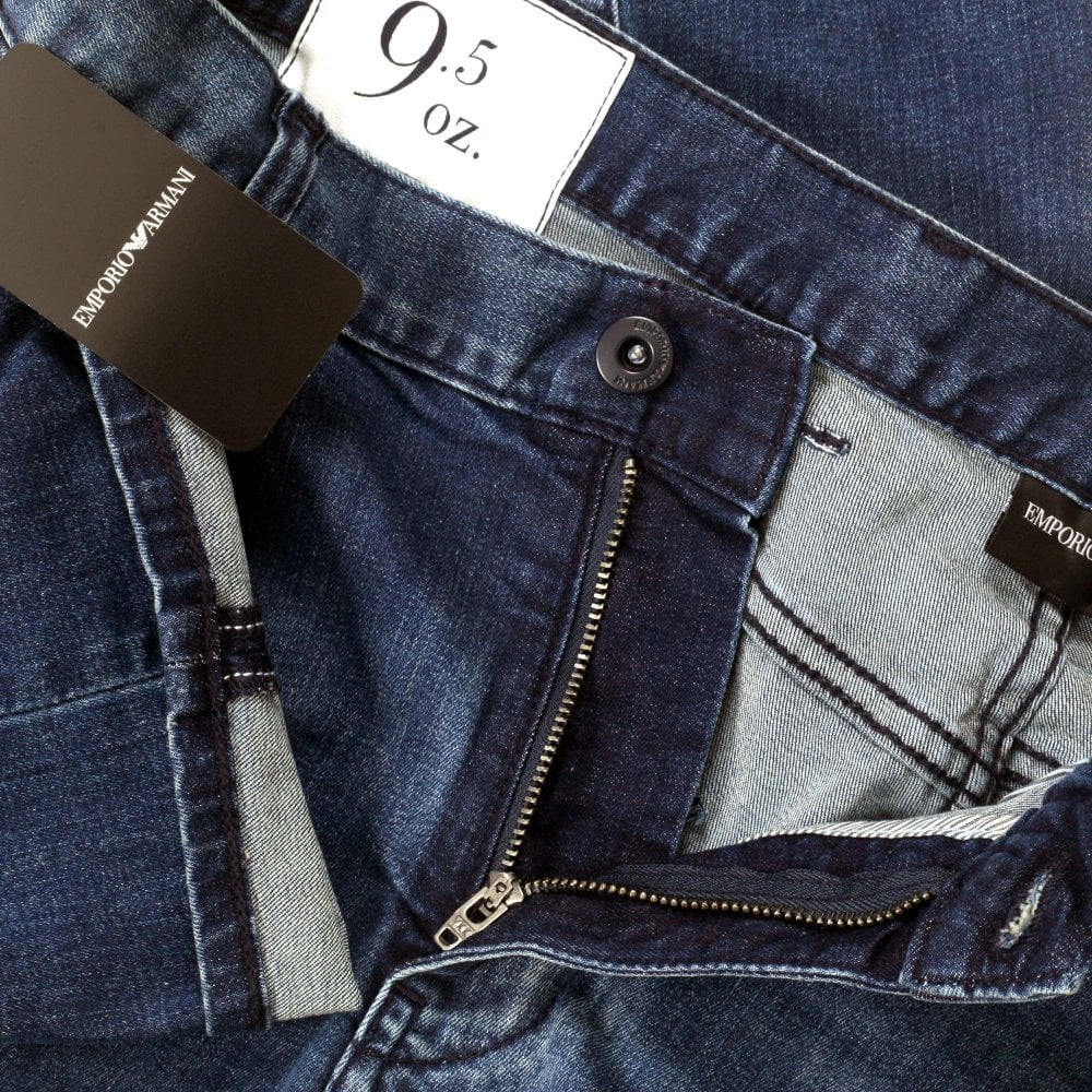 Emporio Armani J10 Mens Blue Extra Slim Fit Stretch Denim Jeans EAM10285