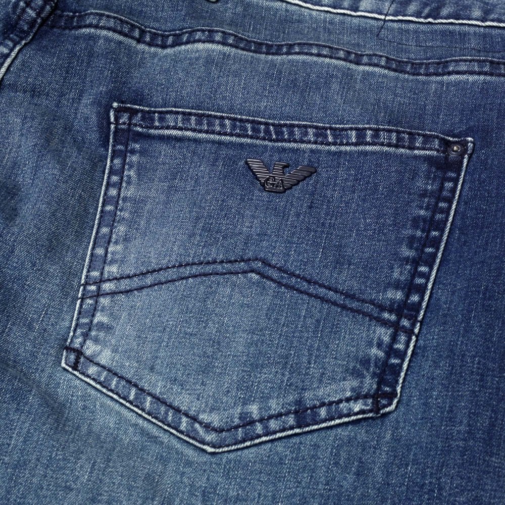 Emporio Armani J10 Mens Blue Extra Slim Fit Stretch Denim Jeans EAM10285