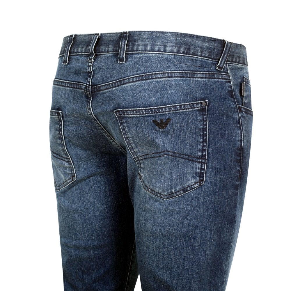 Emporio Armani J10 Mens Blue Extra Slim Fit Stretch Denim Jeans EAM10285