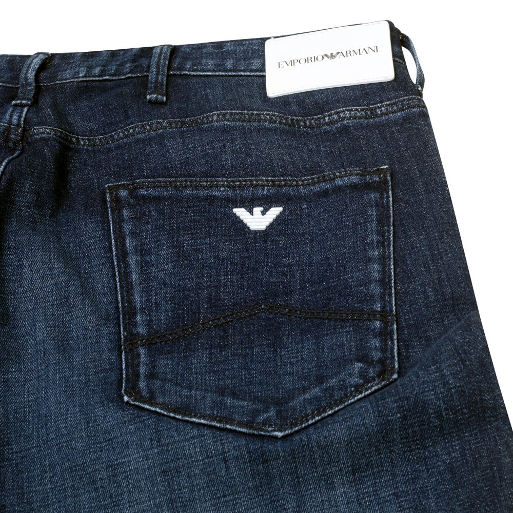 Emporio Armani J06 Mens Slim Fit Stretch Denim Jeans with Paint Splashes EAM10290
