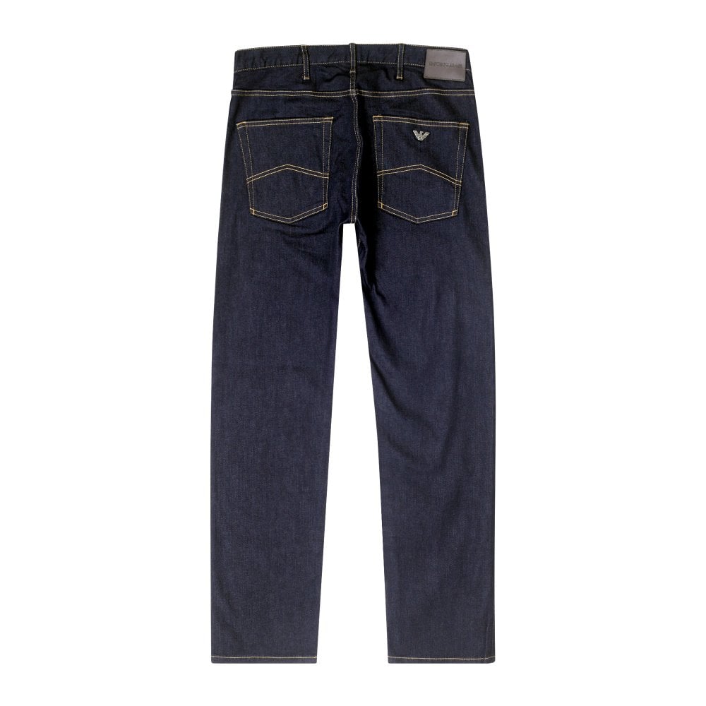 Emporio Armani J45 Mens Regular Fit Dark Blue Stretch Denim Jeans EAM10283