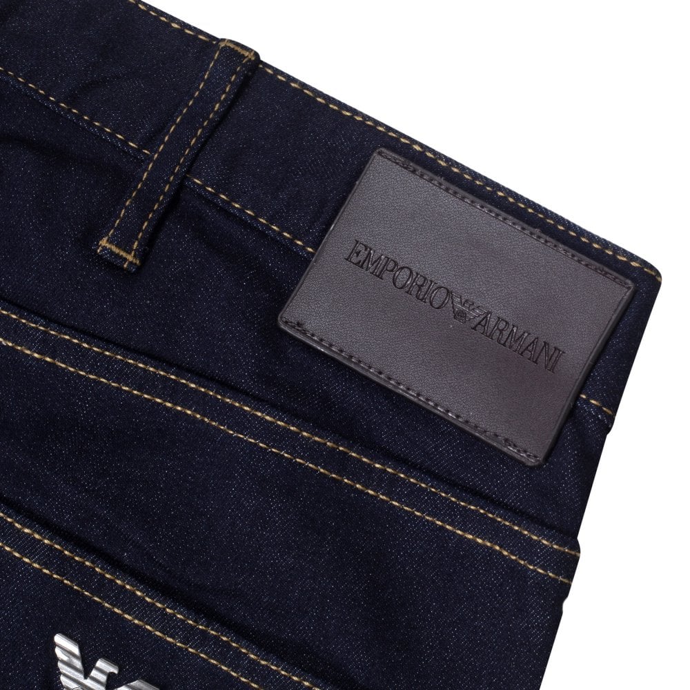Emporio Armani J45 Mens Regular Fit Dark Blue Stretch Denim Jeans EAM10283