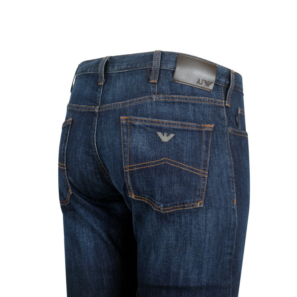 Emporio Armani J21 Mens Regular Fit Blue Stretch Denim Jeans EAM9747