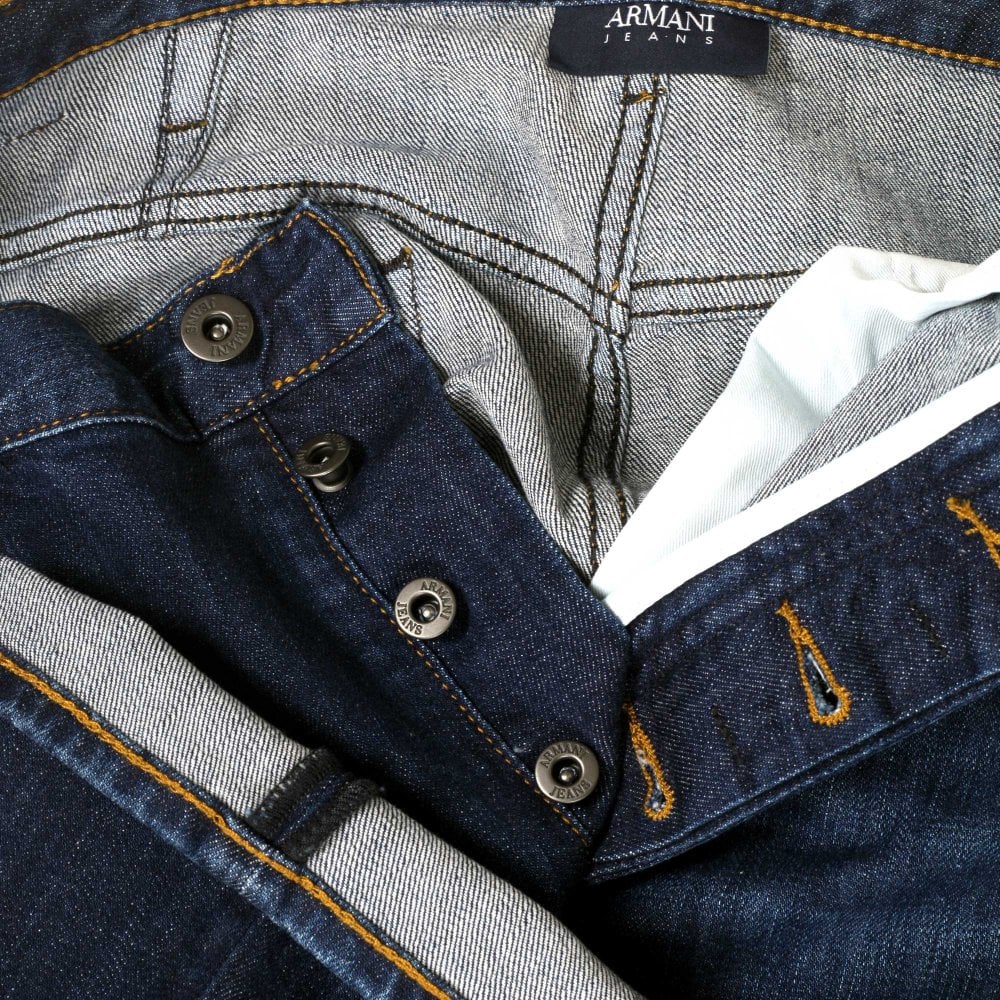 Emporio Armani J21 Mens Regular Fit Blue Stretch Denim Jeans EAM9747