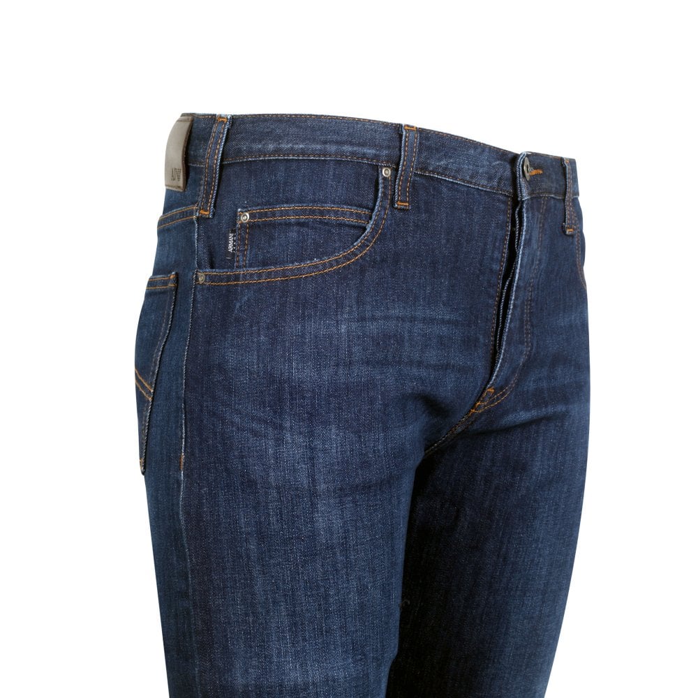 Emporio Armani J21 Mens Regular Fit Blue Stretch Denim Jeans EAM9747