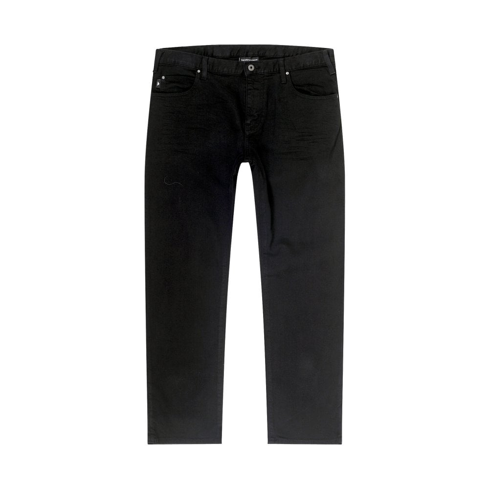 Emporio Armani J45 Mens Black Regular Fit Stretch Denim Jeans EAM10286