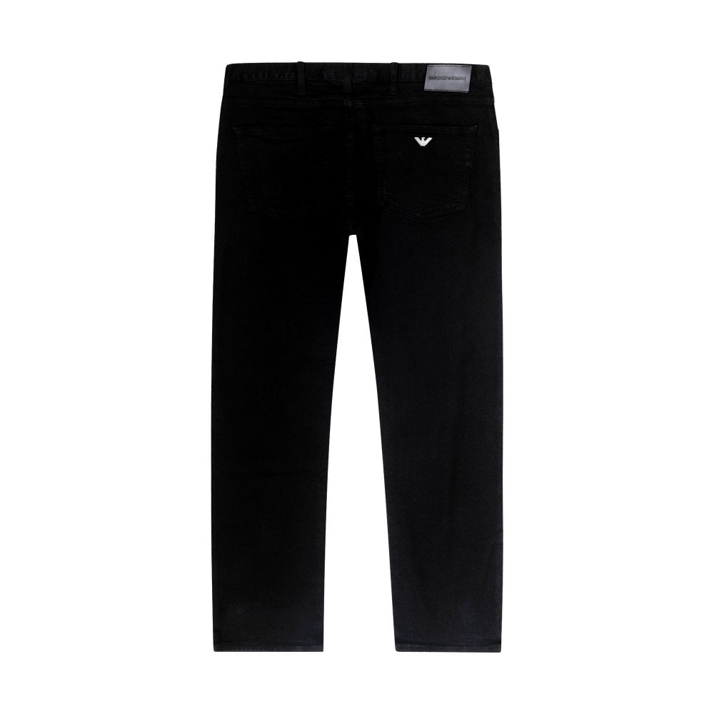 Emporio Armani J45 Mens Black Regular Fit Stretch Denim Jeans EAM10286