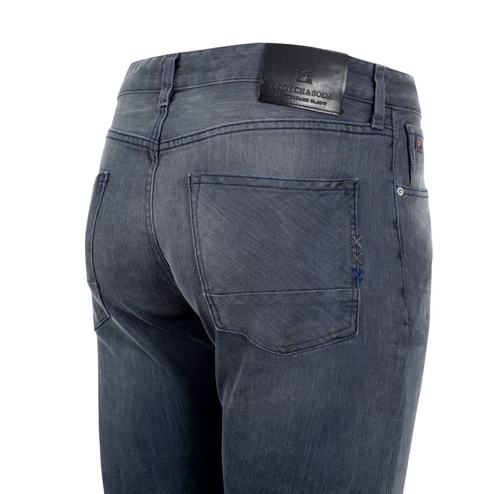 Scotch & Soda Mens Ralston Concrete Bleach Slim Fit Stretch Denim Jeans SCOT9628
