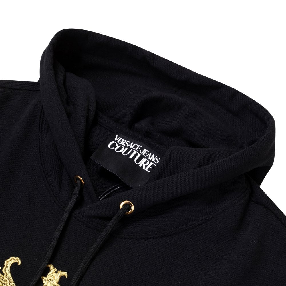 Versace Jeans Couture Mens Embroidered Baroque Logo Black Sweatshirt VJC9722