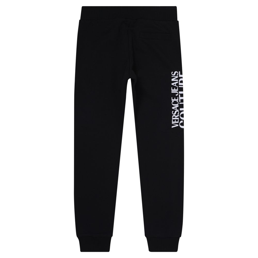 Versace Jeans Couture Mens Black Gold Embroiderd and Printed Logo Track Bottoms VJCM9967