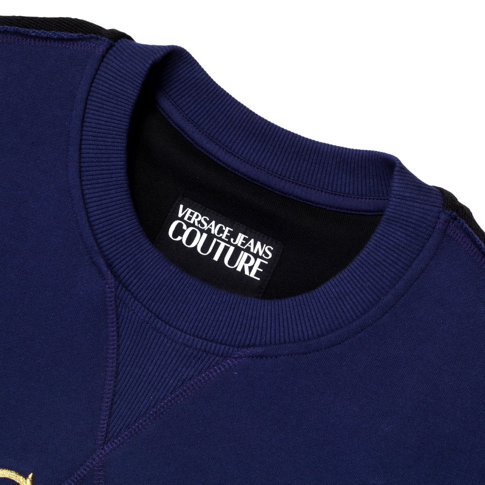 Versace Jeans Couture Mens Embroidered Logo Blue Sweatshirt VJC10191