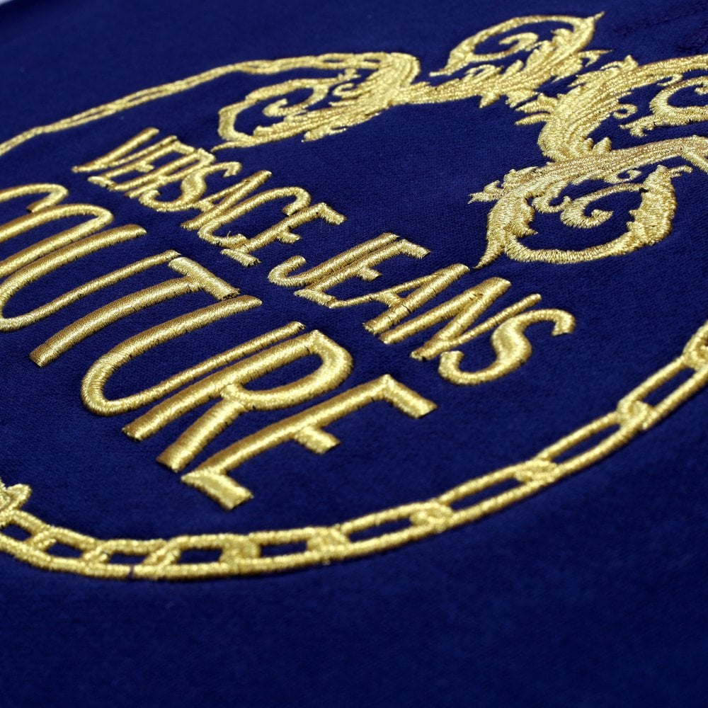 Versace Jeans Couture Mens Embroidered Logo Blue Sweatshirt VJC10191