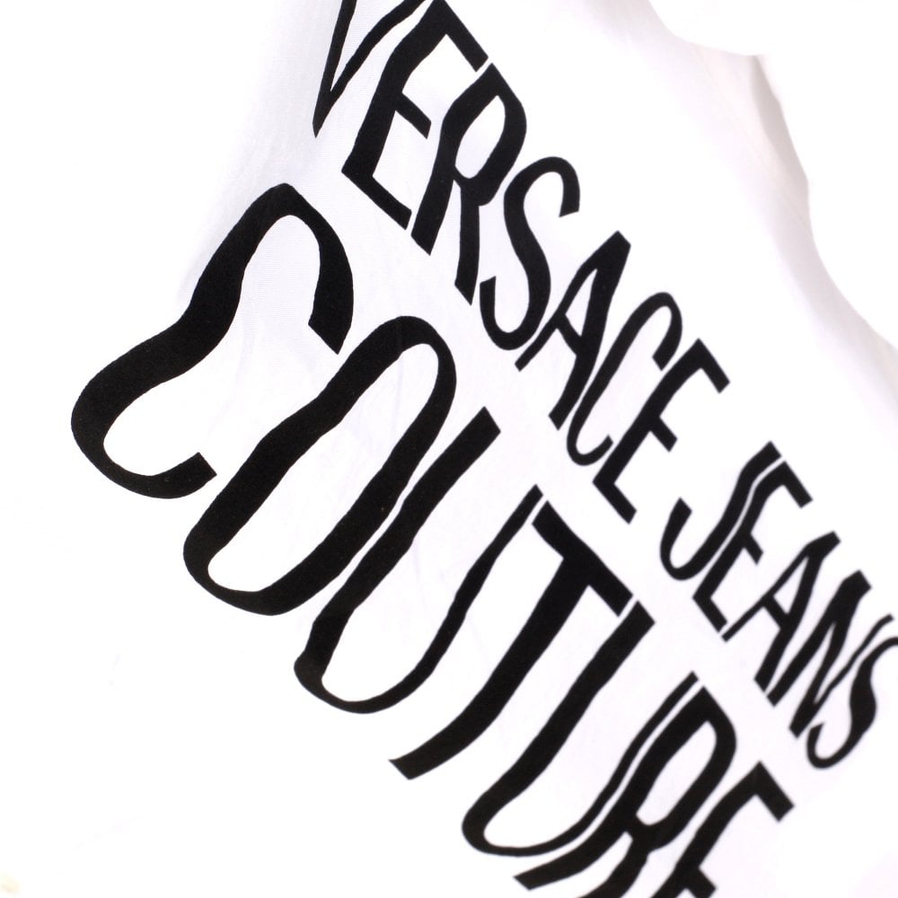 Versace Jeans Couture Mens White Printed Logo Slim Fit Long Sleeve Shirt VJC9729