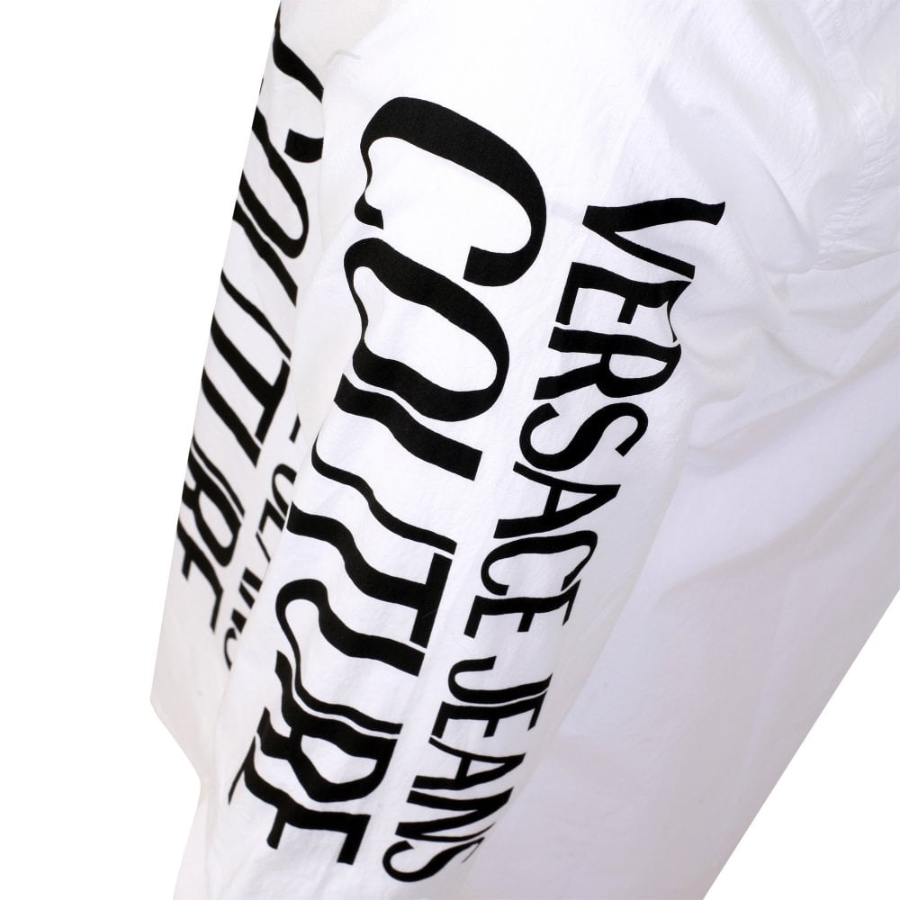 Versace Jeans Couture Mens White Printed Logo Slim Fit Long Sleeve Shirt VJC9729