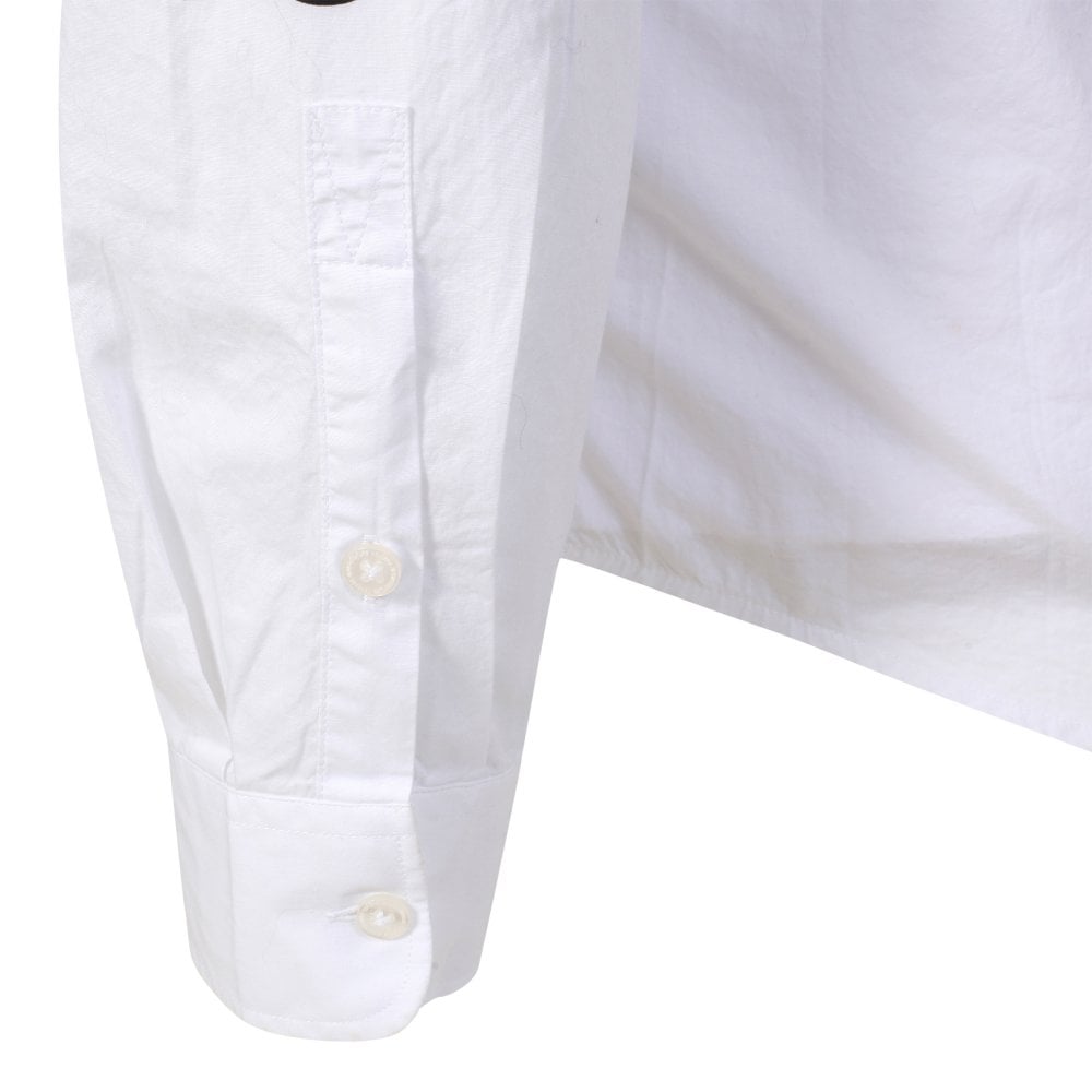 Versace Jeans Couture Mens White Printed Logo Slim Fit Long Sleeve Shirt VJC9729