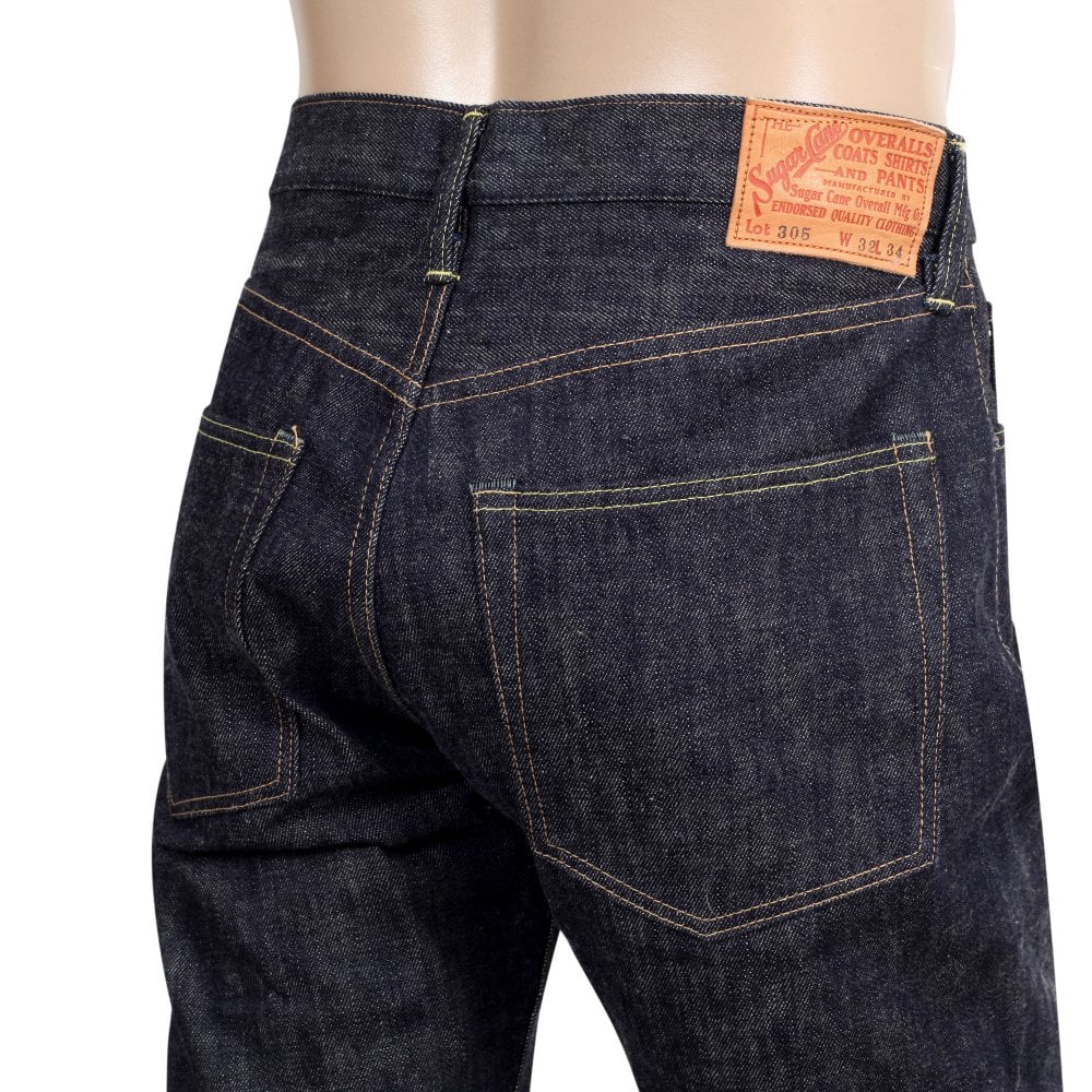 Sugar Cane mens 16.25oz SugarCane Fiber Tapered Fit Non Wash Denim Jeans CANE9374
