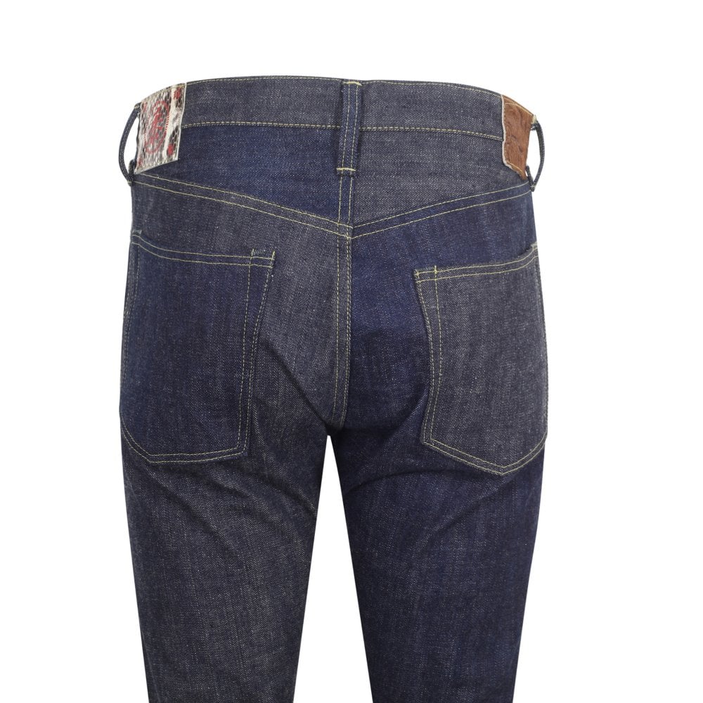 Sugar Cane Mens 14oz SugarCane Fiber None Wash Tapered Slim Fit Denim Jeans CANE10075
