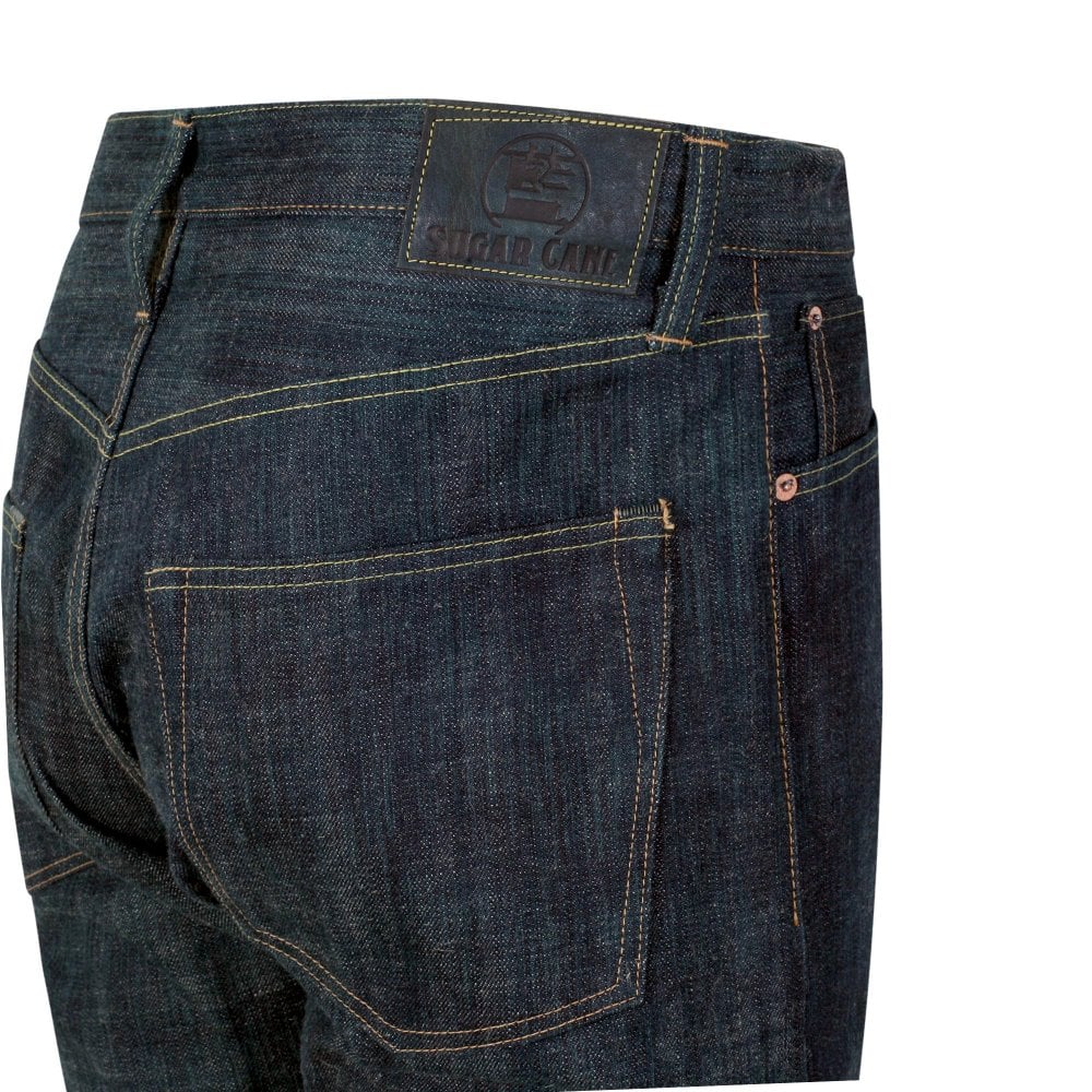 Raw SugarCane Fiber Blend Denim with Green Tint Slim Edo Ai 55th Anniversary Jeans CANE11072