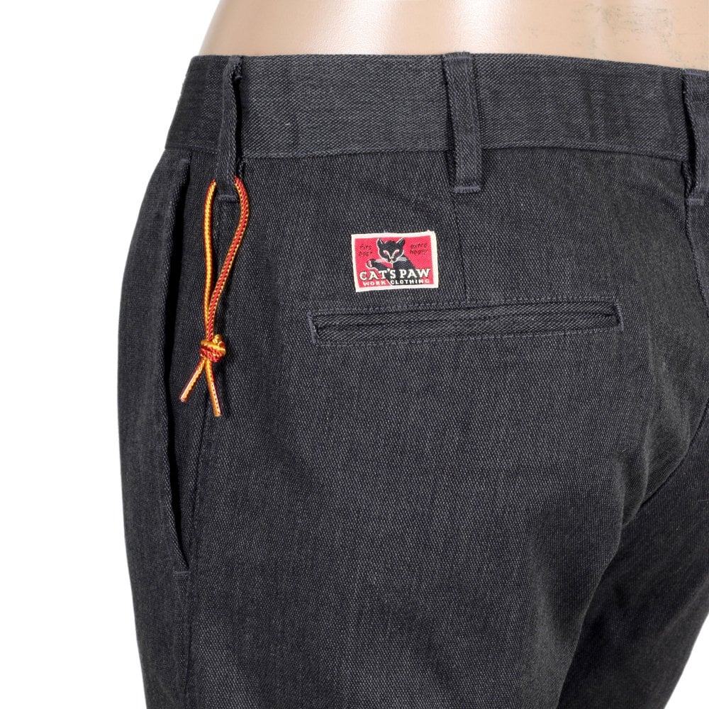 Cats Paw mens charcoal Zip fly cotton mix chinos CATS4668