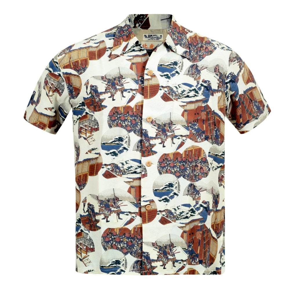 Sun Surf Hokusai Special Edition Off White Mens Hawaiian Shirt SURF9046