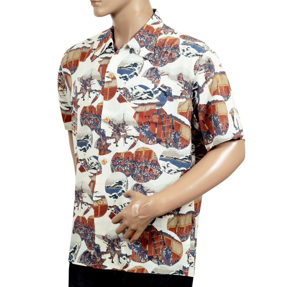 Sun Surf Hokusai Special Edition Off White Mens Hawaiian Shirt SURF9046