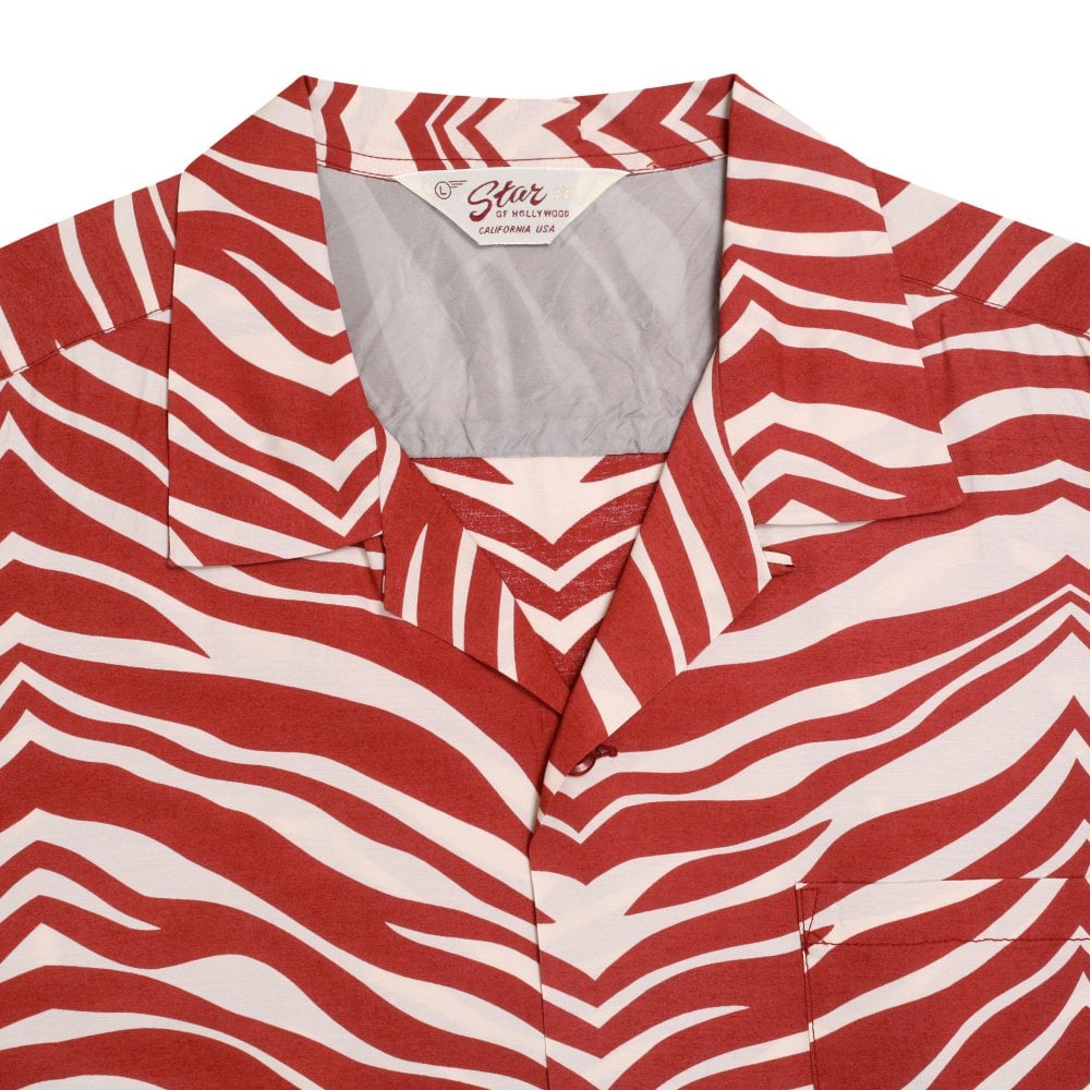 Orange Star of Hollywood Zebra print Hawaiian Shirt SoH9039