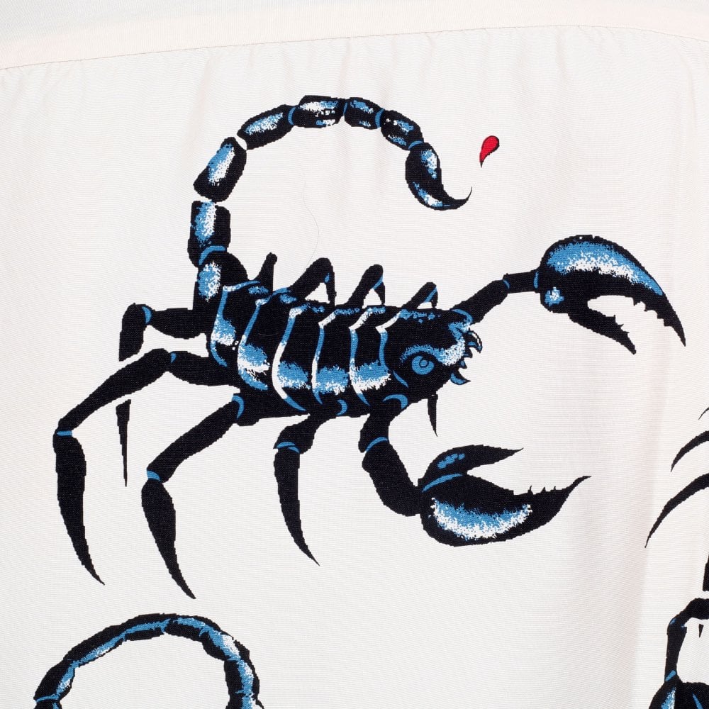 Scorpion Vince Ray Star of Hollywood Off White Hawaiian Shirt SoH9040