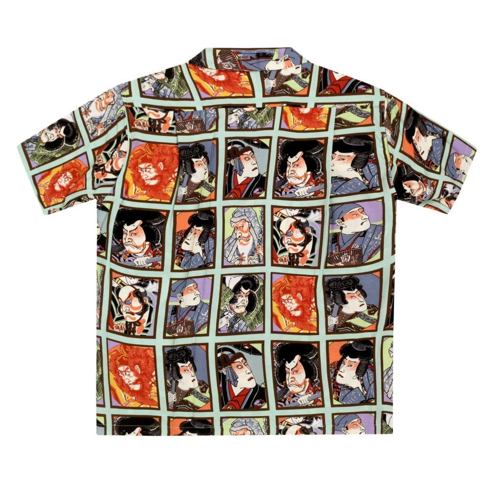 Kabuki Star of Hollywood Mint Green Hawaiian Shirt SoH9370