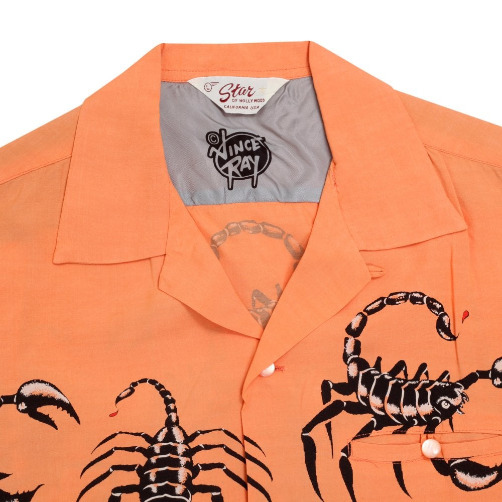 Scorpion Vince Ray Star of Hollywood Pink Hawaiian Shirt SoH9042