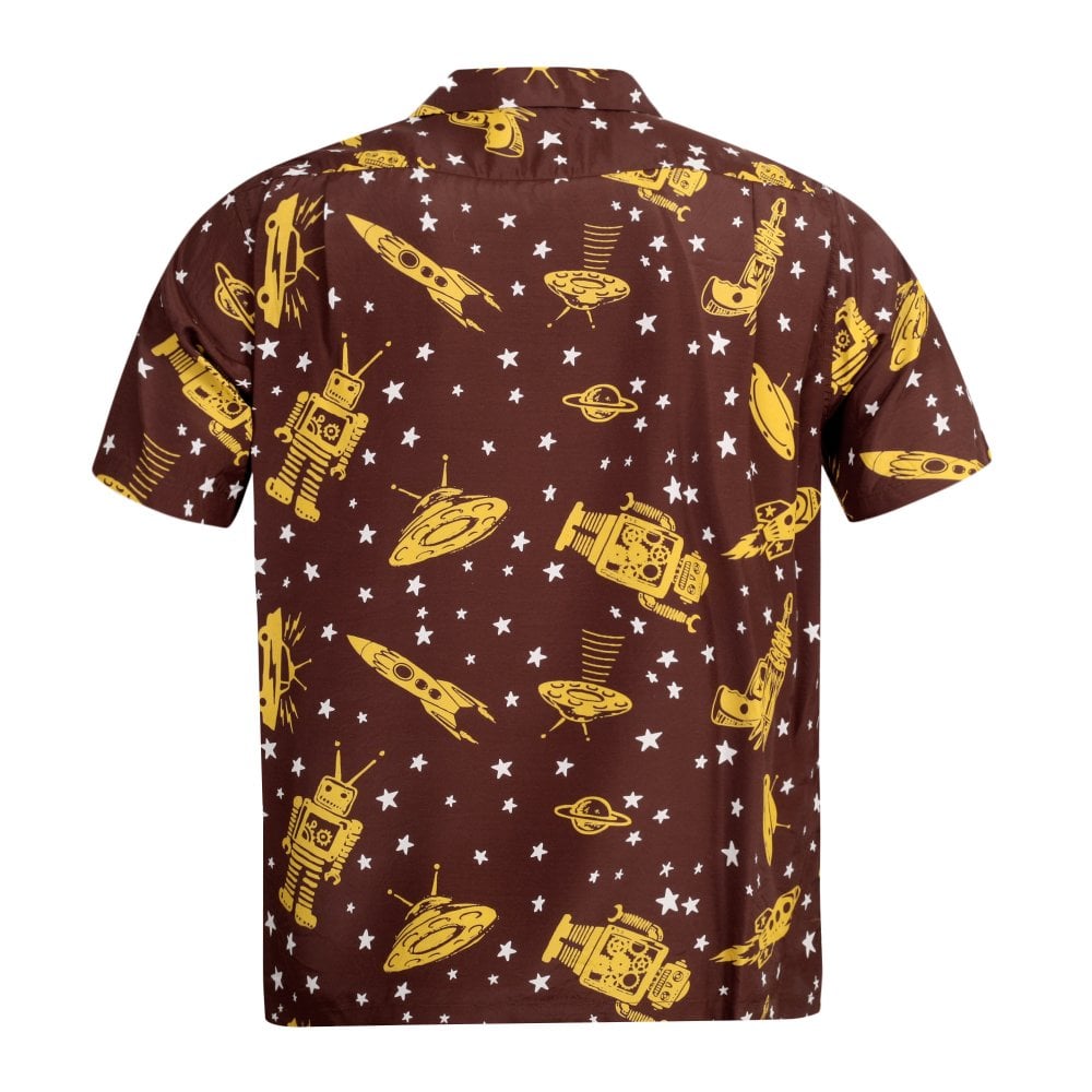 Space Rockets Vince Ray Star of Hollywood Brown Hawaiian Shirt SoH9045