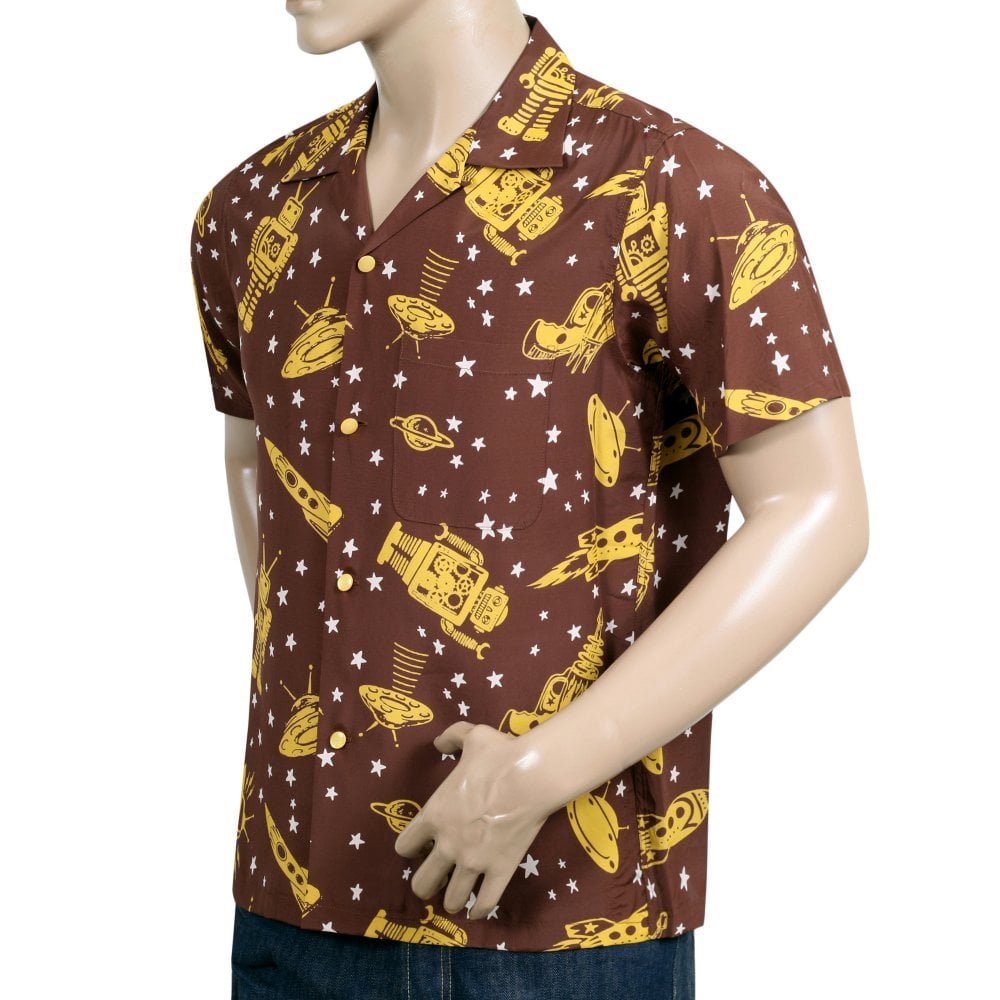 Space Rockets Vince Ray Star of Hollywood Brown Hawaiian Shirt SoH9045
