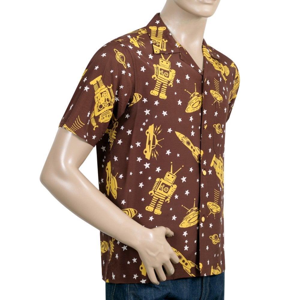 Space Rockets Vince Ray Star of Hollywood Brown Hawaiian Shirt SoH9045
