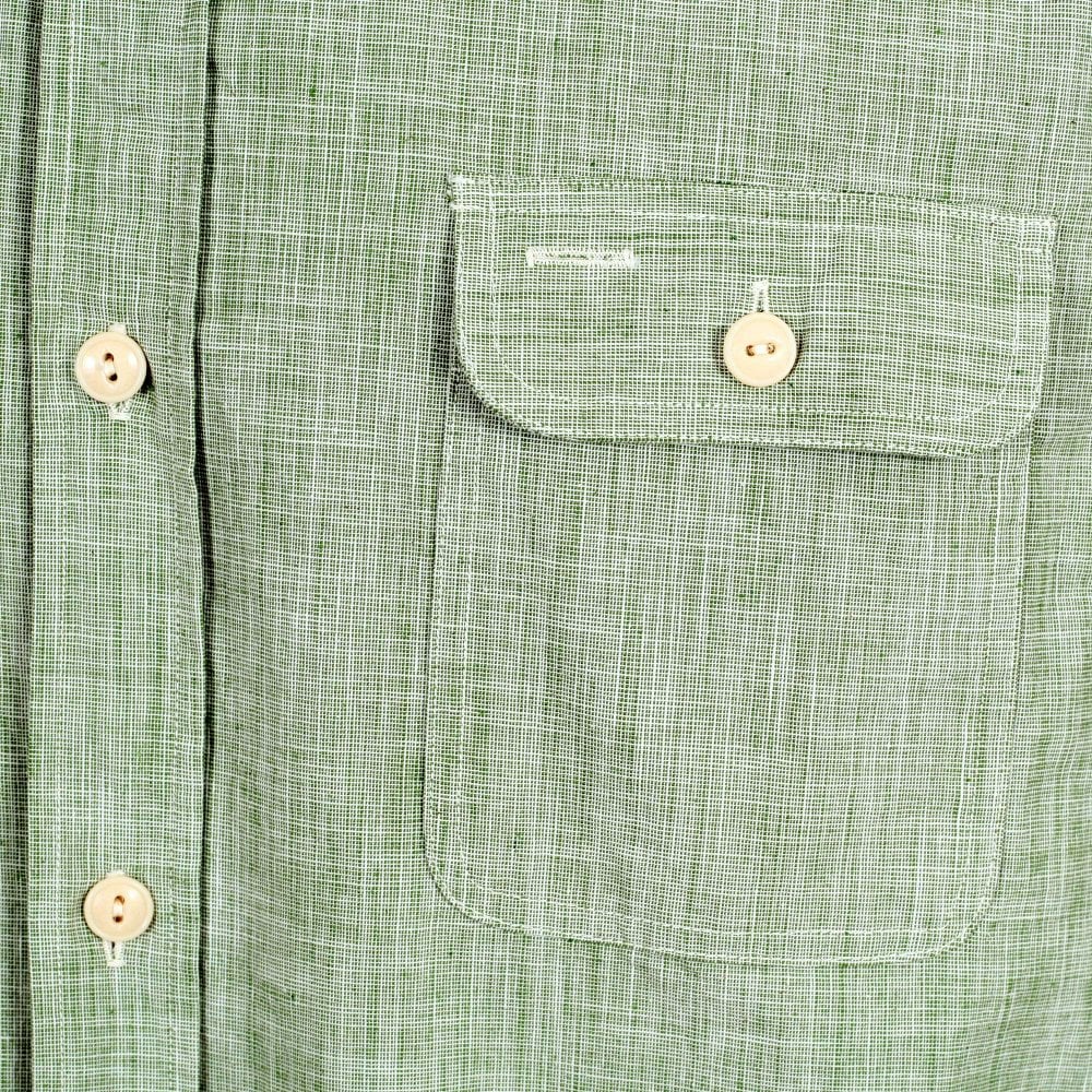 Sugar Cane Green Pin Check Long Sleeved Shirt CANE10261