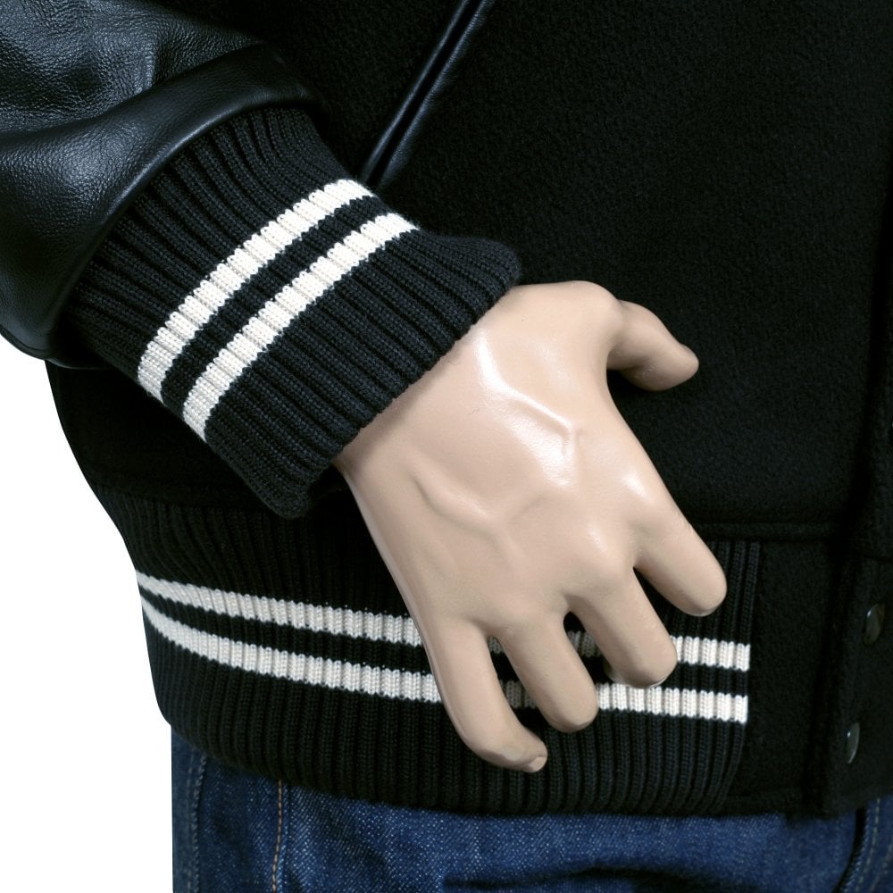 Whitesville Letterman Black 30oz Melton Wool and Leather Award Jacket WHIT9625